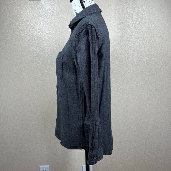 Lily & Lottie Women Gray Long Sleeve Button-Down Shirt XS academia preppy cotton - Picture 15 of 15